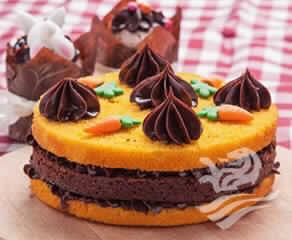 Naked Cake De Cenoura Com Chocolate